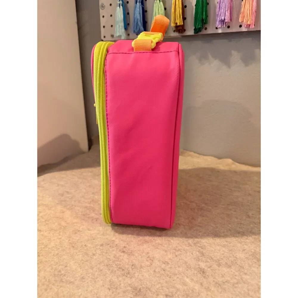 Swig Life Insulated Lunch Bag Hot Pink Neon Stripe Cooler Tote Travel Lunchbox